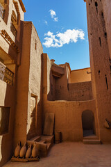 Morocco. Skoura. Kasba Amridil. 19th century, built for M'hamed Ben Brahim Nasiri. Inside main kasbah residence, Skoura, Ouarzazate Province