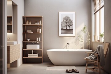 Fototapeta premium Contemporary Scandinavian inspired bathroom design