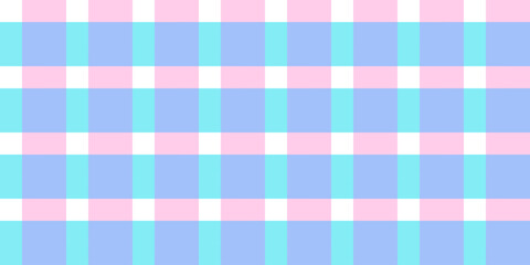 Vichy seamless pattern in pastel colors for pink doll. Gingham design Birthday, Easter holiday textile decorative. Vector check plaid patterns for fabric - picnic blanket, tablecloth, dress, napkin.