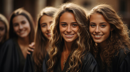 Obraz premium Group of cheerful friends. Generative Ai