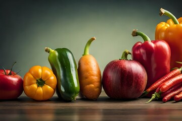 Vegetables, a still life of vegetables on a neutral background created by AI