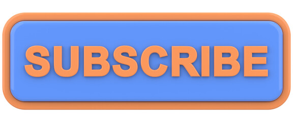 Subscribe button. 3D button. 3D illustration.