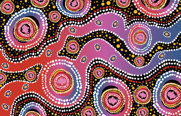 A vector background featuring Aboriginal dot design