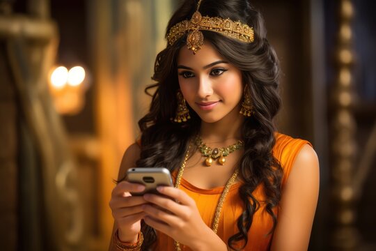 Beautiful Indian Woman in Cultural Attire. A fictional character Created By Generated AI.