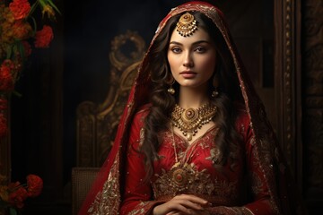 Beautiful Indian Woman in Traditional Attire. A fictional character Created By Generated AI.
