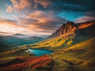 beautiful colorful mountain landscape