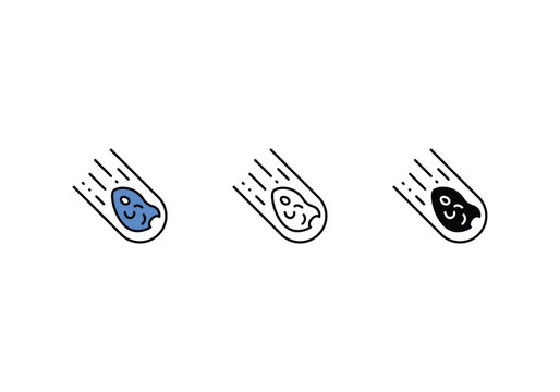 asteriod icon vector stock illustration.
