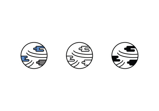 mercury icon vector stock illustration.