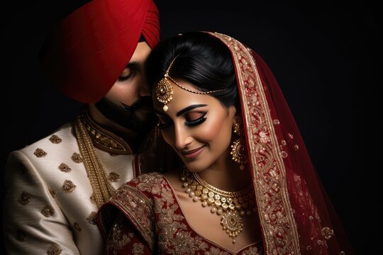 A Cultural Wedding Couple Posing for Pictures. A fictional character Created By Generated AI.