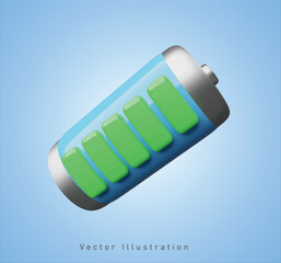 battery sign in 3d vector illustration