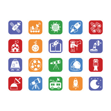 space related icon set