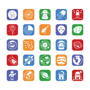 space related icon set