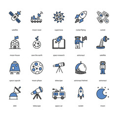 space related icon set