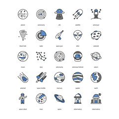 space related icon set