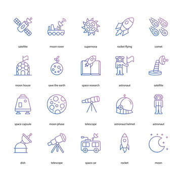 space related icon set