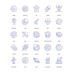 space related icon set
