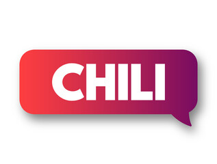 Chili - are varieties of the berry-fruit of plants from the genus Capsicum, which are members of the nightshade family Solanaceae, text concept background
