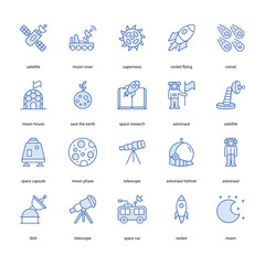 space related icon set
