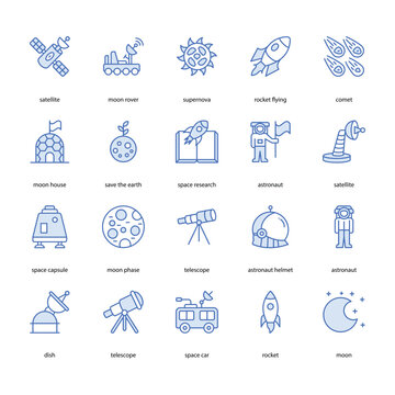 space related icon set