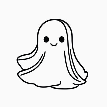 simple mini cartoon ghost vector illustration
