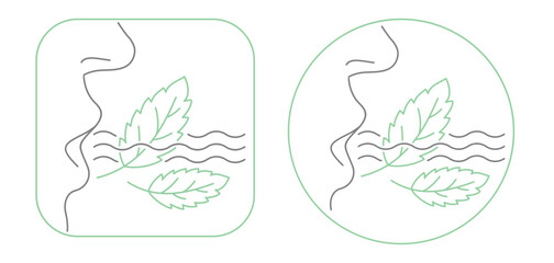 Breath freshener icon - with smell of mint