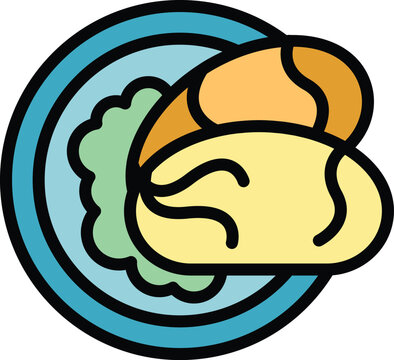 colorful food plate with sandwich and lettuce clip art preview