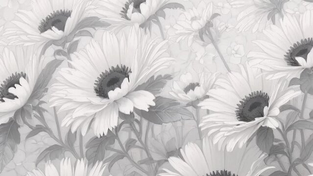 A black and white photo of flowers