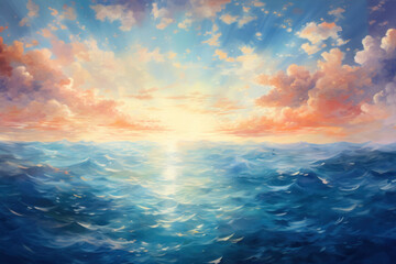 Naklejka premium Dancing Sky and Sea