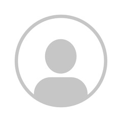 Vector flat illustration in grayscale. Avatar, user profile, person icon, gender neutral silhouette, profile picture. Suitable for social media profiles, icons, screensavers and as a template.