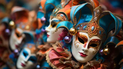 Gordijnen Colorful carnival masks at a traditional festival © BestinTown