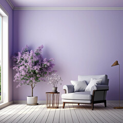 Living room home interior background. Empty wall mock up. Ai generated