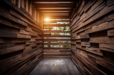 modern architecture of a wooden room in nature