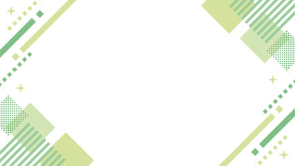 幾何学　フレーム 　メンフィス　四角　黄緑　緑　ベクター - obrazy, fototapety, plakaty