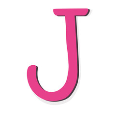 Pink letter  “ J ”
