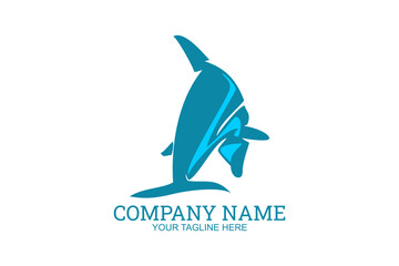 Dolphin animal Company Logo Vector Illustration. Suitable for business company, modern company, etc.