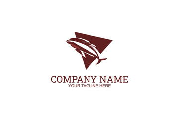 Obraz premium Dolphin animal Company Logo Vector Illustration. Suitable for business company, modern company, etc.