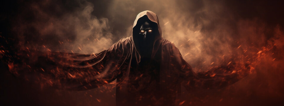 Chillingly Captivating: Spooky Grim Reaper in Abstract Halloween Design