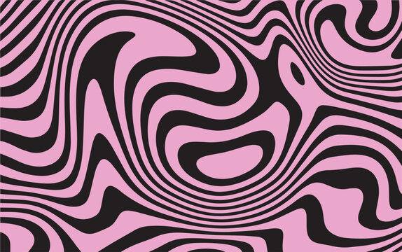 Liquify Lines background, Abstract horizontal background with colorful waves. Trendy Retro vector