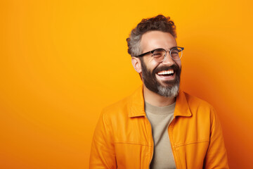 Obraz premium A Man With A Beard And Glasses Smiling