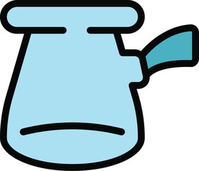 Italian coffee pot icon outline vector. Cezve cup. Espresso drink color flat