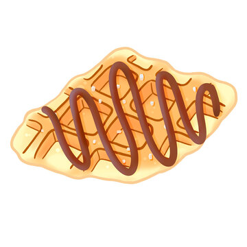 brown croissant with chocolate drizzle clip art preview