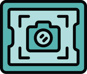 Photo online registration icon outline vector. Register page. User digital color flat