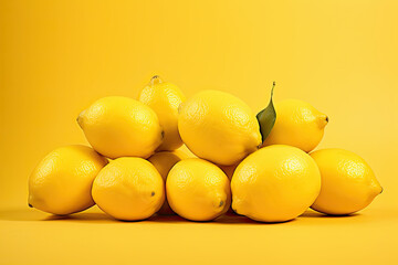 Lemons on a yellow background