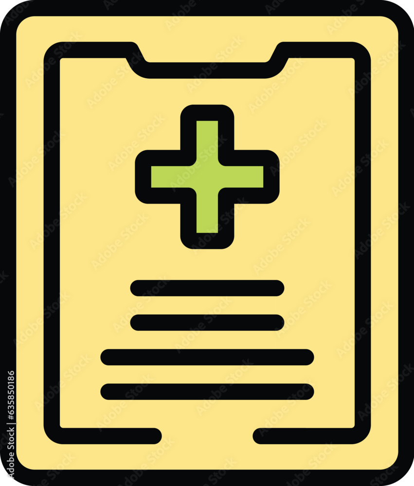 Poster digital user icon outline vector. account form. web page color flat
