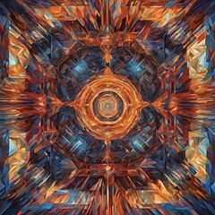 abstract fractal background.AI-created mosaics: Fragmented realities in abstract perspectives.
