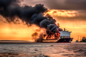 Brennendes Containerschiff