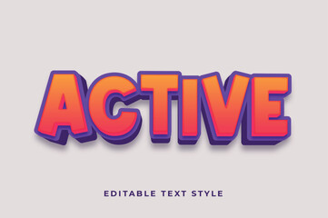 Active 3d text effect in with white background
