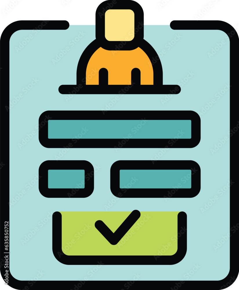 Poster account form icon outline vector. web page. access login color flat