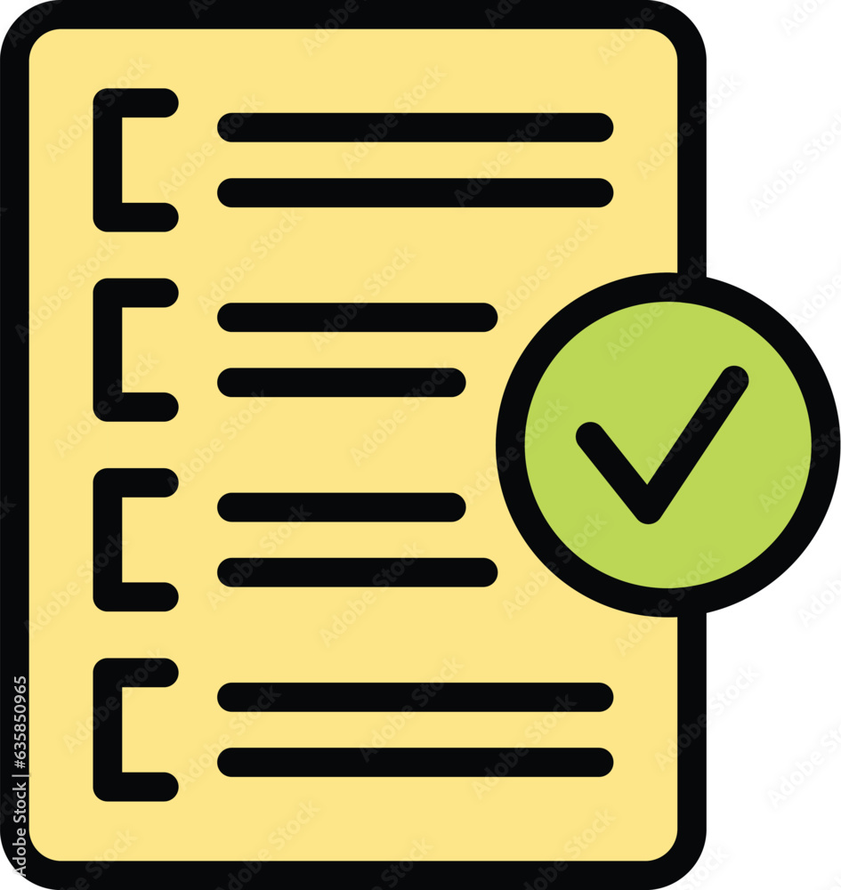 Poster approved access icon outline vector. web page. internet user color flat