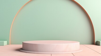 Abstract product presentation pedestal podium and mock up stage platform